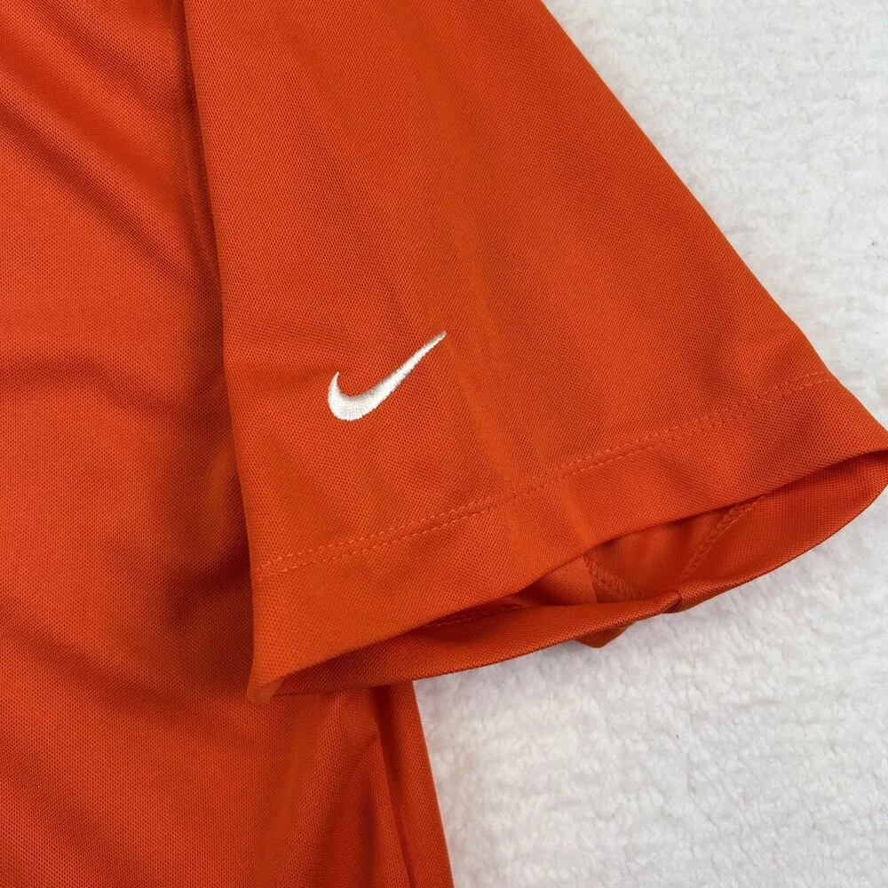 Nike Golf Polo Shirt Mens Large Dri-Fit Orange Short Sleeve Moisture Wicking
